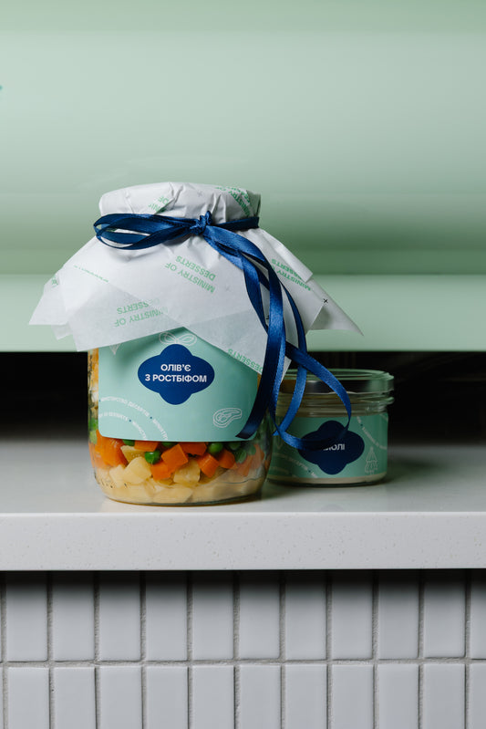 Салат Олів'є з ростбіфом